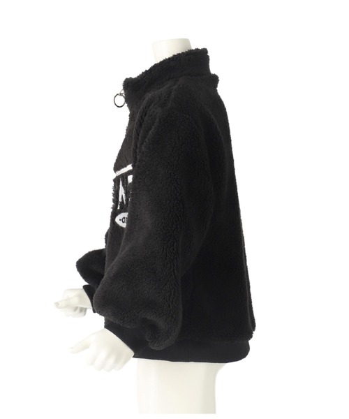 ANAP kids（アナップキッズ）の「リングハーフジップ ボア 長袖 トレーナー（スウェット・キッズ・ホワイト/ブラック・110cm/130cm/120cm）」の3枚目の写真