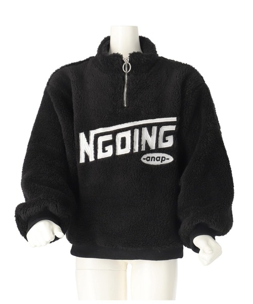 ANAP kids（アナップキッズ）の「リングハーフジップ ボア 長袖 トレーナー（スウェット・キッズ・ホワイト/ブラック・110cm/130cm/120cm）」の16枚目の写真