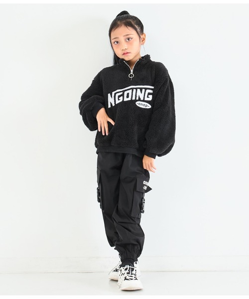 ANAP kids（アナップキッズ）の「リングハーフジップ ボア 長袖 トレーナー（スウェット・キッズ・ホワイト/ブラック・110cm/130cm/120cm）」の20枚目の写真