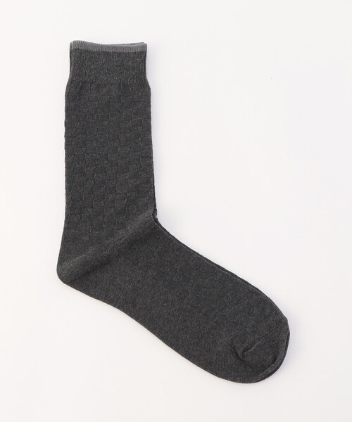 COMME CA ISM（コムサイズム）の「リンクス 市松柄 ドレスソックス（ソックス/靴下・メンズ・ブラック/ネイビー/チャコール・27cm）」の3枚目の写真