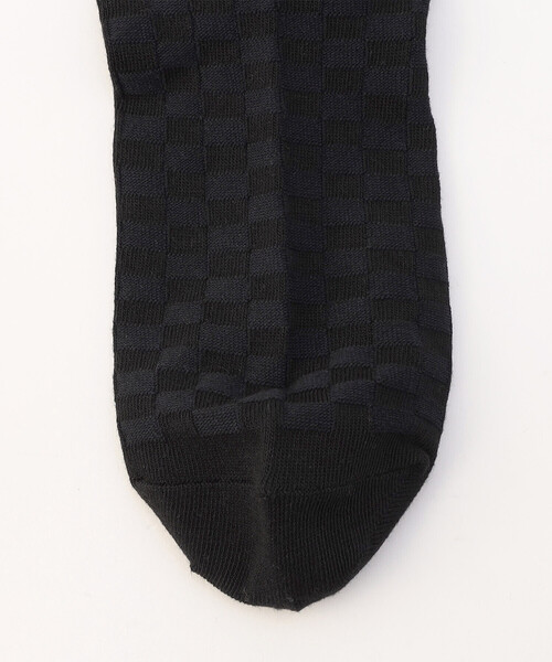 COMME CA ISM（コムサイズム）の「リンクス 市松柄 ドレスソックス（ソックス/靴下・メンズ・ブラック/ネイビー/チャコール・27cm）」の6枚目の写真