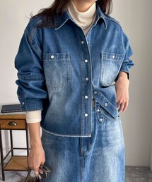 fredy emue | デニムクロップドシャツ(シャツ/ブラウス)