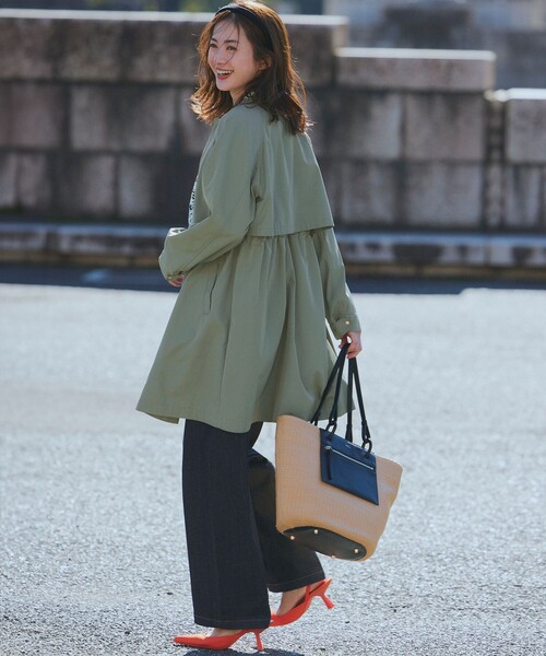 セール】【撥水加工】ライトツイル ノーカラーコート（ノーカラー