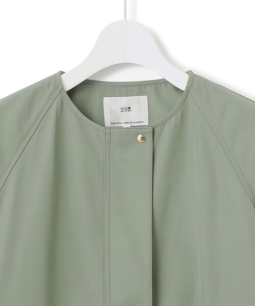 23区　【撥水加工】ライトツイル ノーカラーコート 2025 セール】【撥水加工】ライトツイル ノーカラーコート（ノーカラー