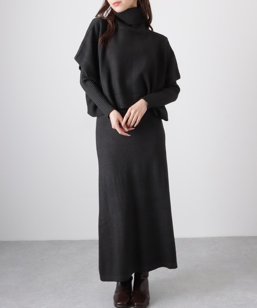 Lace Ladies(レースレディース)の「【2点セット】 クルーネック ニットワンピース&プルオーバー(ワンピース・レディース・ブラック/グレー/グレイッシュベージュ・FREE/S)」の9枚目の写真