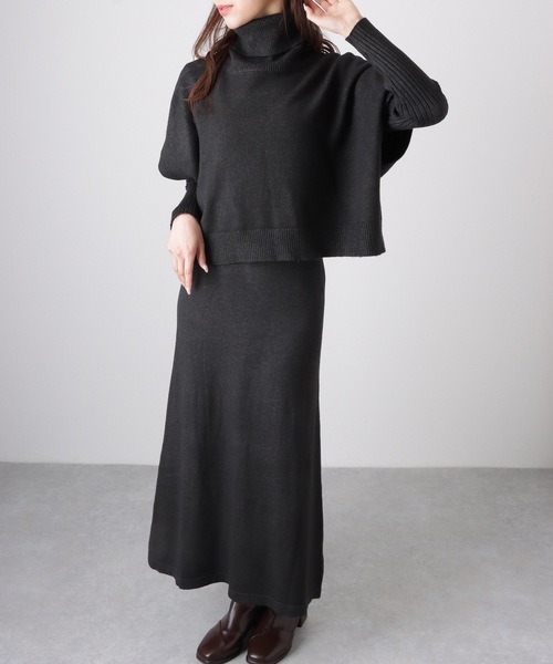 Lace Ladies(レースレディース)の「【2点セット】 クルーネック ニットワンピース&プルオーバー(ワンピース・レディース・ブラック/グレー/グレイッシュベージュ・FREE/S)」の12枚目の写真