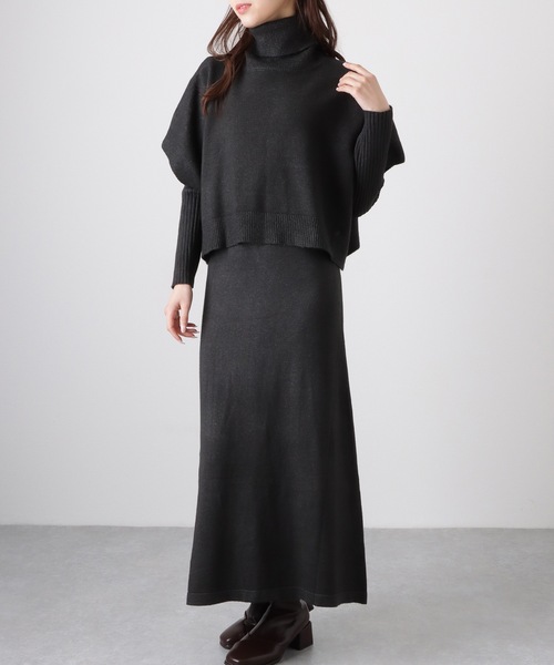 Lace Ladies(レースレディース)の「【2点セット】 クルーネック ニットワンピース&プルオーバー(ワンピース・レディース・ブラック/グレー/グレイッシュベージュ・FREE/S)」の13枚目の写真
