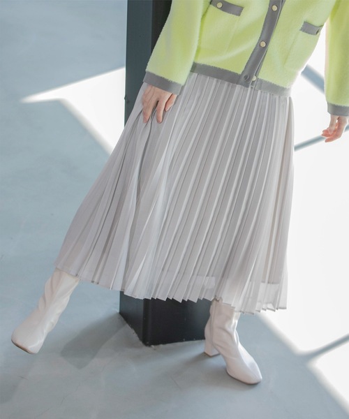 OPAQUE.CLIP(オペークドットクリップ)の「《通勤・セレモニー対応》シアーローンプリーツスカート【洗濯機洗い可】(スカート・レディース・ライトグレー/チャコールグレー/サックスブルー・38/40/36/42)」の3枚目の写真