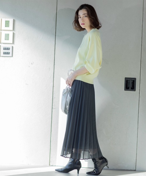 OPAQUE.CLIP(オペークドットクリップ)の「《通勤・セレモニー対応》シアーローンプリーツスカート【洗濯機洗い可】(スカート・レディース・ライトグレー/チャコールグレー/サックスブルー・38/40/36/42)」の12枚目の写真