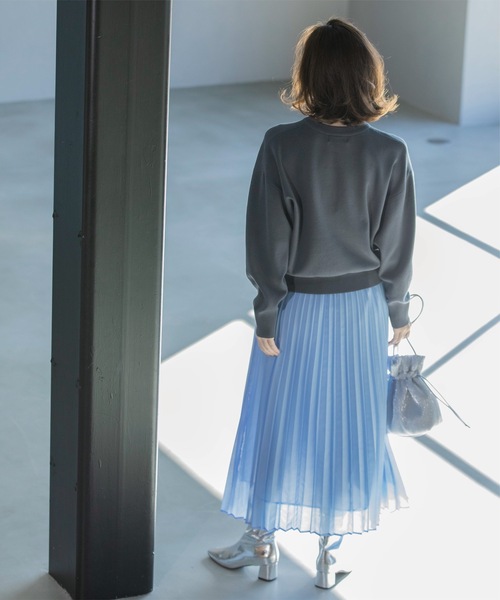 OPAQUE.CLIP(オペークドットクリップ)の「《通勤・セレモニー対応》シアーローンプリーツスカート【洗濯機洗い可】(スカート・レディース・ライトグレー/チャコールグレー/サックスブルー・38/40/36/42)」の20枚目の写真