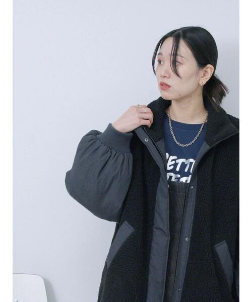 Samansa Mos2 blue（サマンサモスモスブルー）の「袖2wayボアブルゾン（ブルゾン・レディース・カーキ/ブラック/キナリ・F）」の3枚目の写真