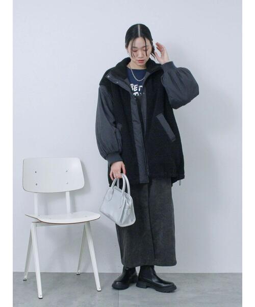 Samansa Mos2 blue（サマンサモスモスブルー）の「袖2wayボアブルゾン（ブルゾン・レディース・カーキ/ブラック/キナリ・F）」の10枚目の写真