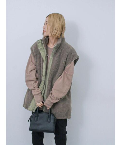 Samansa Mos2 blue（サマンサモスモスブルー）の「袖2wayボアブルゾン（ブルゾン・レディース・カーキ/ブラック/キナリ・F）」の15枚目の写真