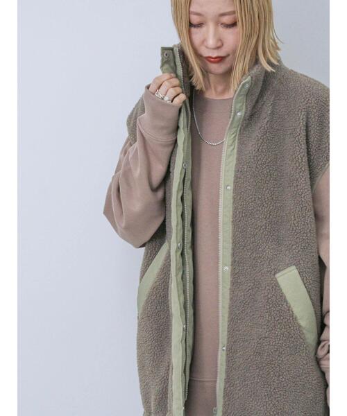 Samansa Mos2 blue（サマンサモスモスブルー）の「袖2wayボアブルゾン（ブルゾン・レディース・カーキ/ブラック/キナリ・F）」の17枚目の写真