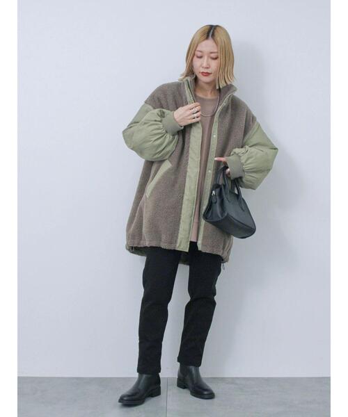 Samansa Mos2 blue（サマンサモスモスブルー）の「袖2wayボアブルゾン（ブルゾン・レディース・カーキ/ブラック/キナリ・F）」の18枚目の写真