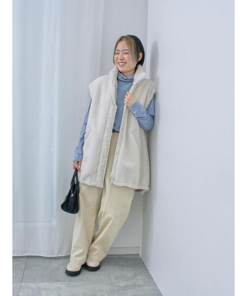 Samansa Mos2 blue（サマンサモスモスブルー）の「袖2wayボアブルゾン（ブルゾン・レディース・カーキ/ブラック/キナリ・F）」の19枚目の写真