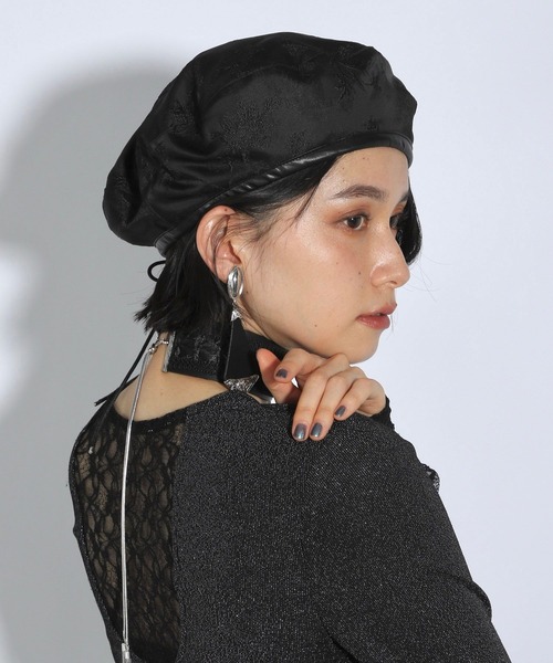 HARE(ハレ)の「ジャガードデザインベレー帽(HARE)(ハンチング/ベレー帽・レディース・ブラック・FREE)」の5枚目の写真