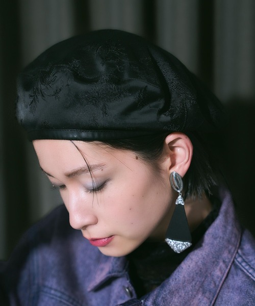 HARE(ハレ)の「ジャガードデザインベレー帽(HARE)(ハンチング/ベレー帽・レディース・ブラック・FREE)」の21枚目の写真