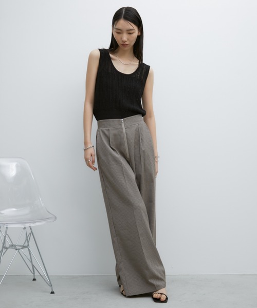GUILTYPARTIES★プリーツ入り スラックス セール】センターZIPワイドスラックスパンツ(スラックス