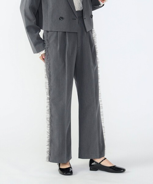 BEAMS HEART（ビームスハート）の「チュールライン パンツ（その他パンツ・レディース・カーキ/グレー・FREE）」の2枚目の写真