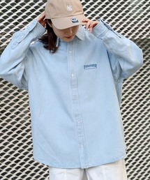 【THRASHER/スラッシャー】ワンポイント刺繍ロゴ レギュラーカラー 長袖デニムシャツ