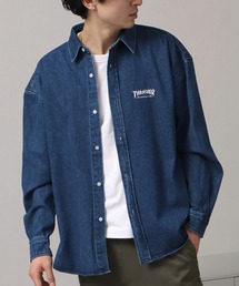 【THRASHER/スラッシャー】ワンポイント刺繍ロゴ レギュラーカラー 長袖デニムシャツ