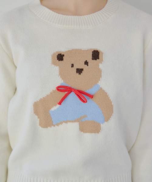 くまリボンジャガードニット（ニット/セーター）｜continuer de NICE
