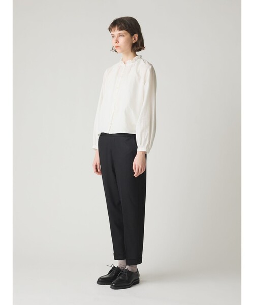 MidiUmi(ミディウミ)の「MidiUmi フリルカラーギャザーネックシャツ(シャツ/ブラウス・レディース・ブラック/オフホワイト・FREE)」の3枚目の写真