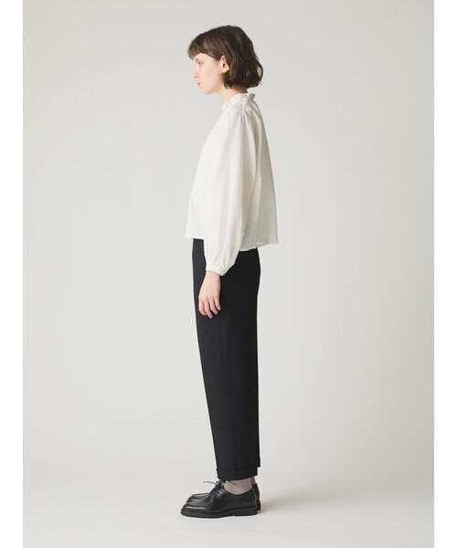 MidiUmi(ミディウミ)の「MidiUmi フリルカラーギャザーネックシャツ(シャツ/ブラウス・レディース・ブラック/オフホワイト・FREE)」の10枚目の写真
