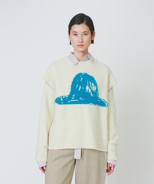 soduk（スドーク）の「【soduk】painter's hat knit top（ニット/セーター・レディース・ブラック/グレー/ホワイト・ONE SIZE）」の16枚目の写真