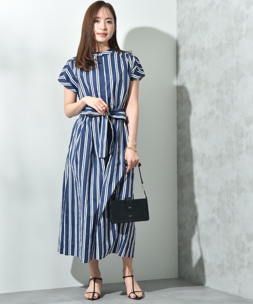 INTERPLANET（インタープラネット）の「ストライプ半袖シャツワンピース（ワンピース・レディース・サックスブルー/ブルー・FREE）」の11枚目の写真