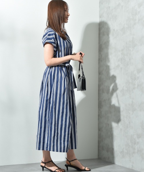 INTERPLANET（インタープラネット）の「ストライプ半袖シャツワンピース（ワンピース・レディース・サックスブルー/ブルー・FREE）」の12枚目の写真