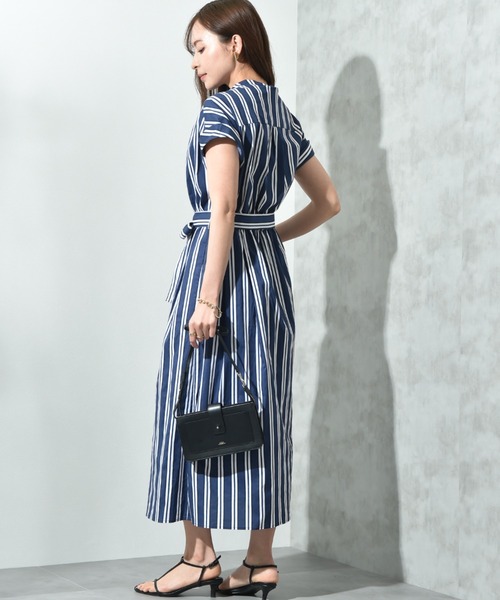 INTERPLANET（インタープラネット）の「ストライプ半袖シャツワンピース（ワンピース・レディース・サックスブルー/ブルー・FREE）」の14枚目の写真