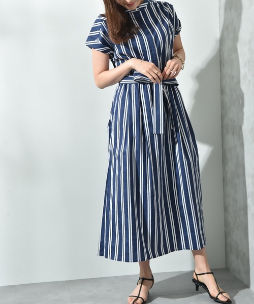 INTERPLANET（インタープラネット）の「ストライプ半袖シャツワンピース（ワンピース・レディース・サックスブルー/ブルー・FREE）」の17枚目の写真