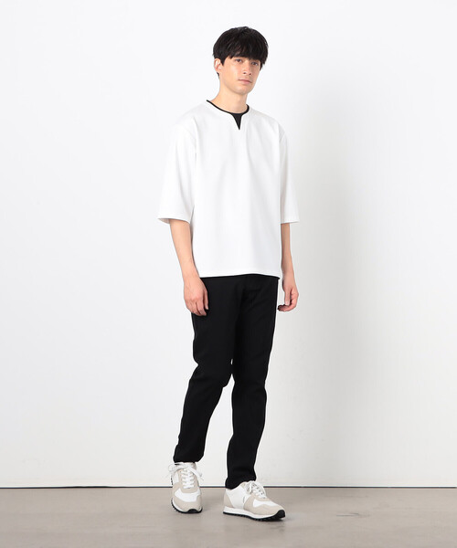 COMME CA ISM（コムサイズム）の「フェイクレイヤード キーネックＴシャツ 七分袖（Tシャツ/カットソー・メンズ・ブラック/ブルー/ネイビー/ホワイト・MEDIUM/LARGE/X-LARGE）」の22枚目の写真