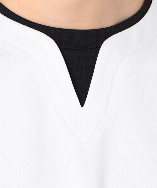 COMME CA ISM（コムサイズム）の「フェイクレイヤード キーネックＴシャツ 七分袖（Tシャツ/カットソー・メンズ・ブラック/ブルー/ネイビー/ホワイト・MEDIUM/LARGE/X-LARGE）」の18枚目の写真