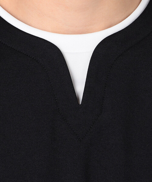 COMME CA ISM（コムサイズム）の「フェイクレイヤード キーネックＴシャツ 七分袖（Tシャツ/カットソー・メンズ・ブラック/ブルー/ネイビー/ホワイト・MEDIUM/LARGE/X-LARGE）」の19枚目の写真