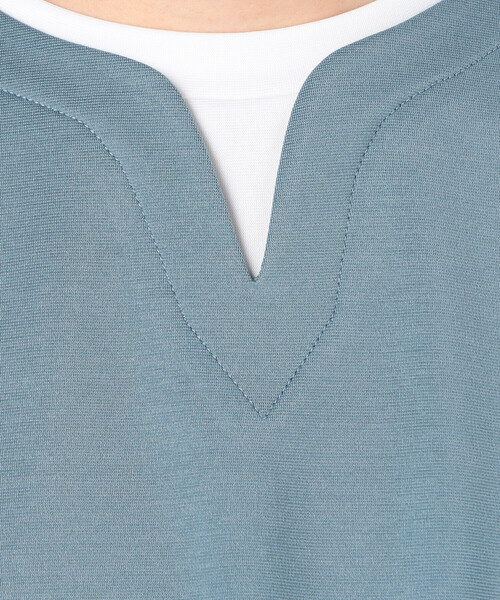 COMME CA ISM（コムサイズム）の「フェイクレイヤード キーネックＴシャツ 七分袖（Tシャツ/カットソー・メンズ・ブラック/ブルー/ネイビー/ホワイト・MEDIUM/LARGE/X-LARGE）」の21枚目の写真