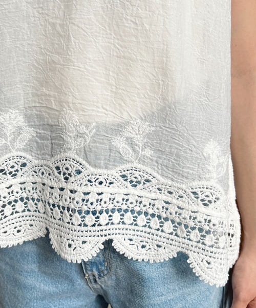セール】インド綿刺繍キャミブラウス（キャミソール）｜moment+