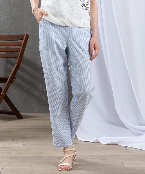 STUDIO PICONE(スタジオピッコーネ)の「サッカーストライプ速乾パンツ(その他パンツ・レディース・ネイビー/ブルー・LL/L/M/S)」の1枚目の写真