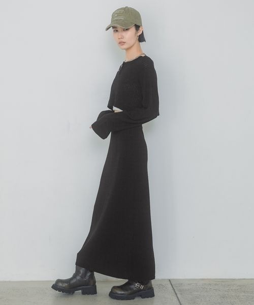 JEANASIS（ジーナシス）の「ブークレニットナロースカート/324896（スカート・レディース・ピンク/ブラック/ブラウン系その他・FREE）」の14枚目の写真