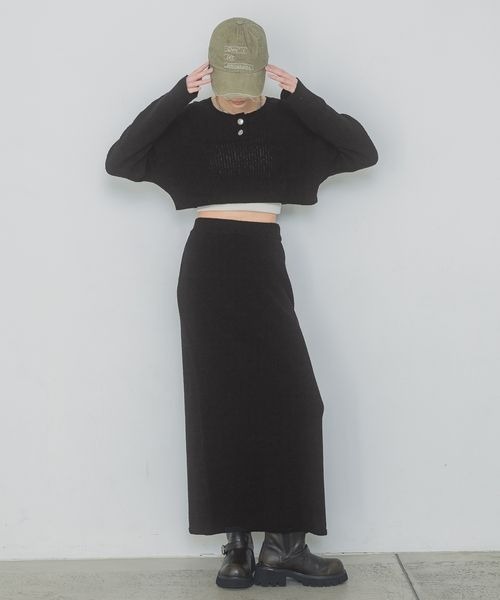 JEANASIS（ジーナシス）の「ブークレニットナロースカート/324896（スカート・レディース・ピンク/ブラック/ブラウン系その他・FREE）」の15枚目の写真