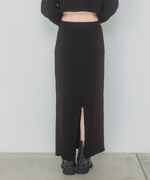 JEANASIS（ジーナシス）の「ブークレニットナロースカート/324896（スカート・レディース・ピンク/ブラック/ブラウン系その他・FREE）」の17枚目の写真