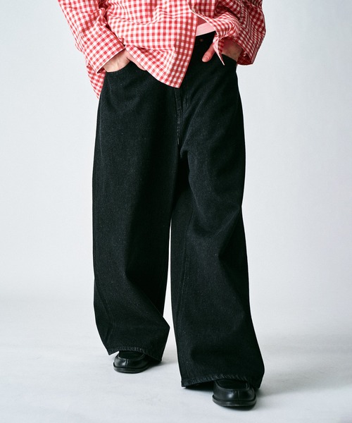 417 EDIFICE（フォーワンセブンエディフィス）の「【ZOZO限定】ワイドバギー デニムパンツ（デニムパンツ・メンズ・ブラック/ネイビー/ブルー/ブラウン/ダークブラック・S-Regular/XL-Regular/M-Regular/M-Short/S-Short/XL-Short/L-Regular/L-Short）」の14枚目の写真