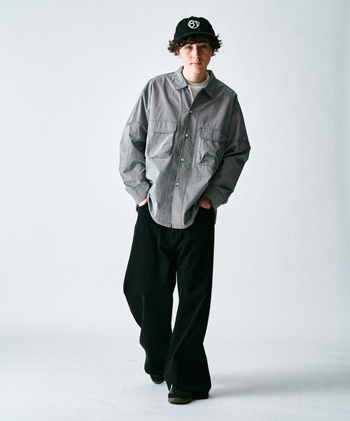 417 EDIFICE（フォーワンセブンエディフィス）の「【ZOZO限定】ワイドバギー デニムパンツ（デニムパンツ・メンズ・ブラック/ネイビー/ブルー/ブラウン/ダークブラック・S-Regular/XL-Regular/M-Regular/M-Short/S-Short/XL-Short/L-Regular/L-Short）」の21枚目の写真