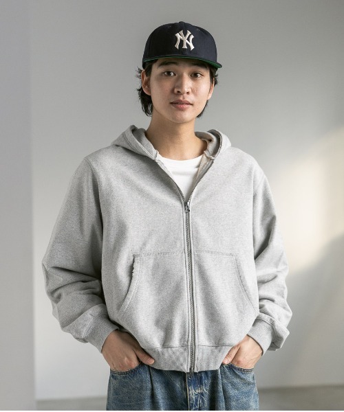 RAGEBLUE（レイジブルー）の「ヴィンテージライク/裏毛ダブルジップパーカー（パーカー・メンズ・その他19/グレー系その他/ネイビー・MEDIUM/FREE）」の2枚目の写真