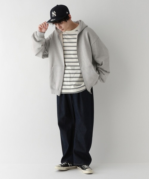 RAGEBLUE（レイジブルー）の「ヴィンテージライク/裏毛ダブルジップパーカー（パーカー・メンズ・その他19/グレー系その他/ネイビー・MEDIUM/FREE）」の4枚目の写真