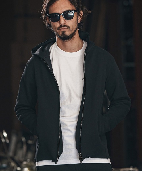 wjk reluxe(ダブルジェーケーリラックス)の「mpa3722-heavy urake cut off hoodie パーカー(パーカー・メンズ・ブラック/チャコール/トップグレー・S/M/L)」の1枚目の写真
