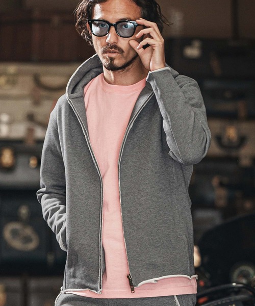wjk reluxe(ダブルジェーケーリラックス)の「mpa3722-heavy urake cut off hoodie パーカー(パーカー・メンズ・ブラック/チャコール/トップグレー・S/M/L)」の4枚目の写真