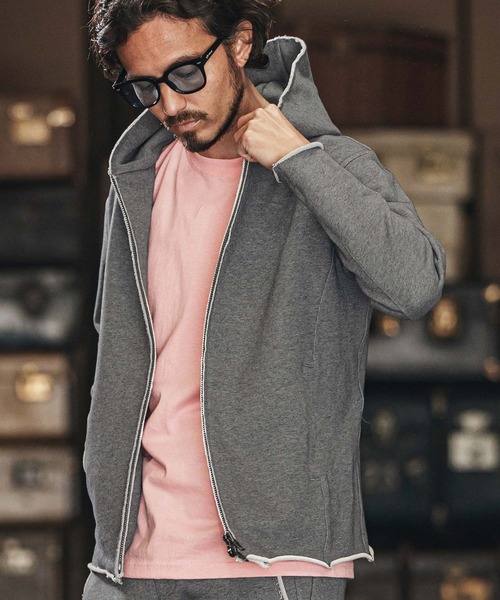 wjk reluxe(ダブルジェーケーリラックス)の「mpa3722-heavy urake cut off hoodie パーカー(パーカー・メンズ・ブラック/チャコール/トップグレー・S/M/L)」の5枚目の写真